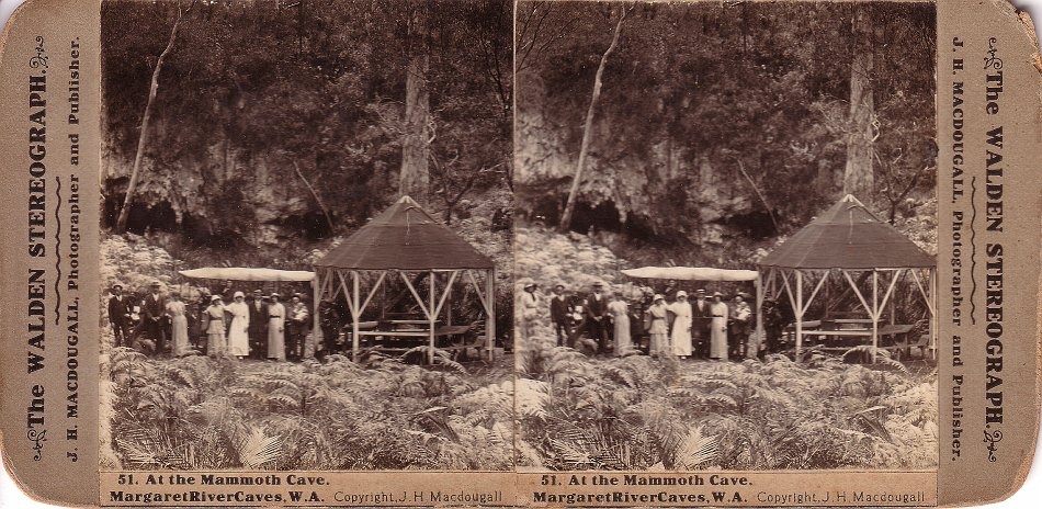 The Rotunda at Mammoth Cave entrance. Wonderful clothes for the bush! - JHA MacDougall's Stereographs